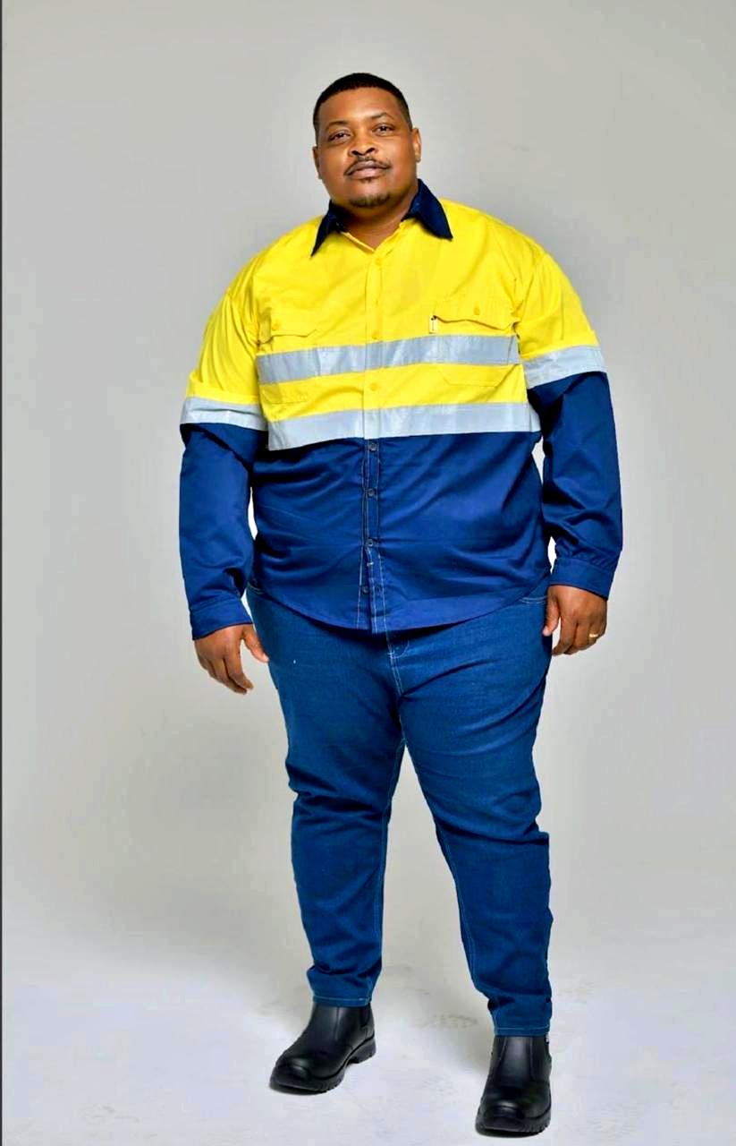 Sakhile Thusi on site in mining protective clothing
